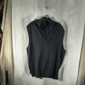Roundtree & York Men's Size XLarge Gray Sweater Half Zip Vest